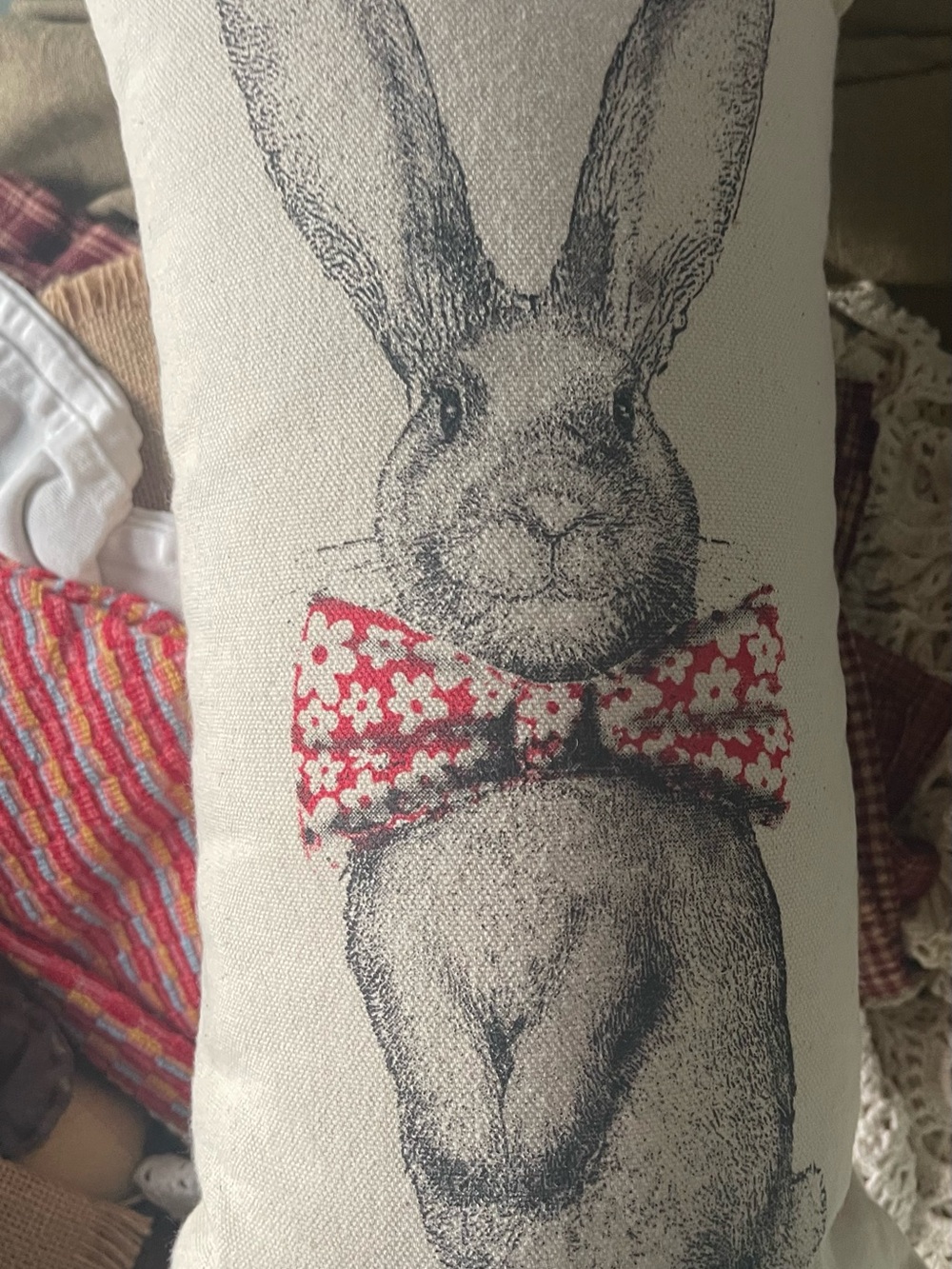 Adorable Maya Pickles Bunny Rabbit Easter Spring Pillow Bow tie So Sweet
